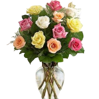 15 multi-colored roses | Flower Delivery Zlatoust