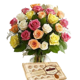 25 colorful roses with chokolates | Flower Delivery Zlatoust