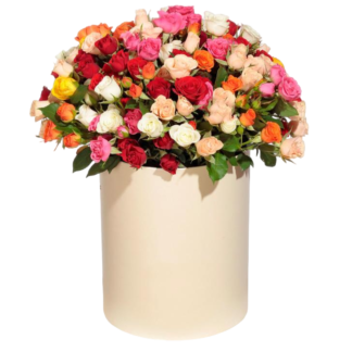 Mixed roses in a hatbox | Flower Delivery Zlatoust